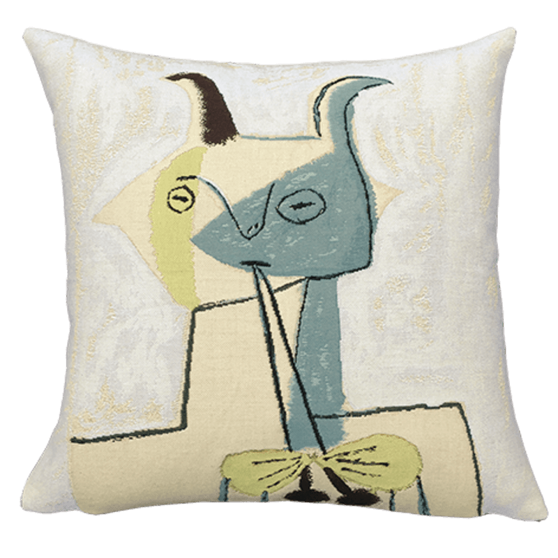 Faune jaune et bleu jouant de la diaule 45cm Cushion - BARNBURY