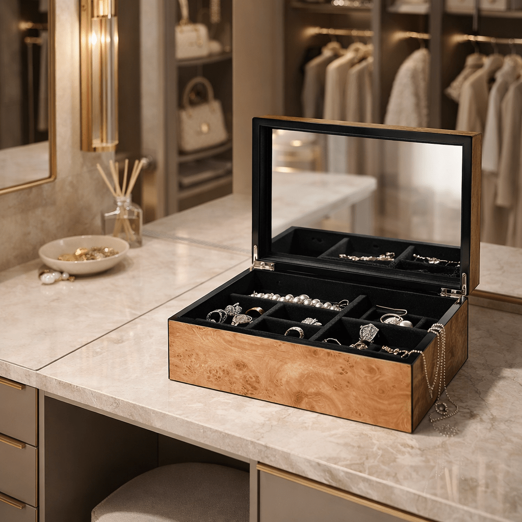 Faux Burl Jewellery Box - BARNBURY