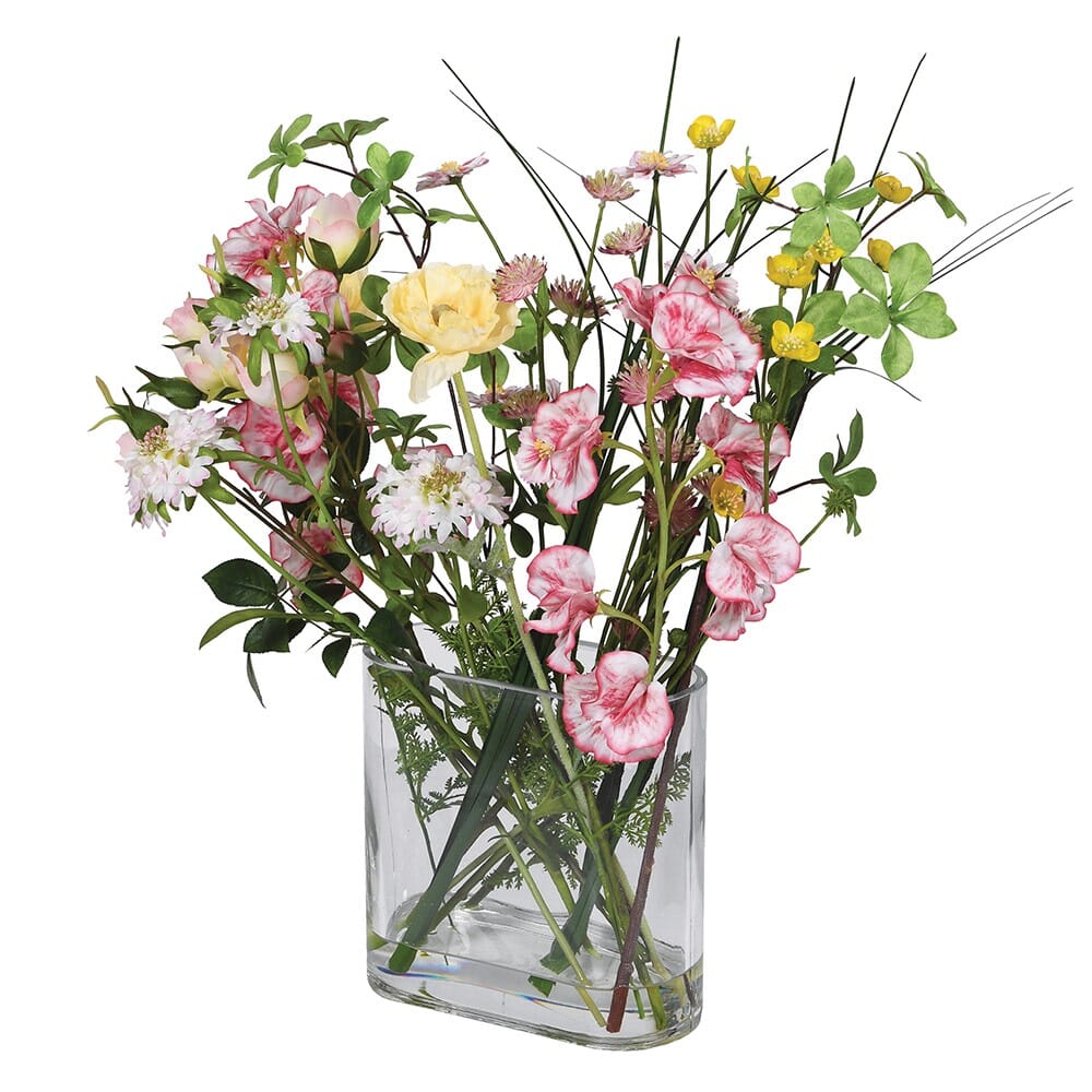 Faux Meadow Flower Arrangement in Vase Faux Flowers and Plants Barnbury 