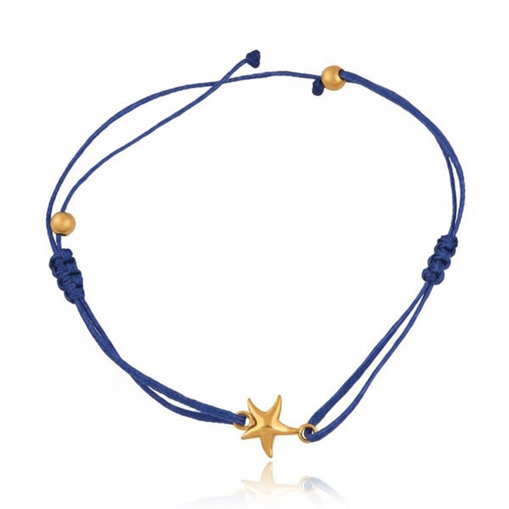 Gold Plated Starfish Ocean Blue Dori Bracelet - BARNBURY