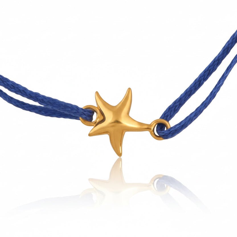 Gold Plated Starfish Ocean Blue Dori Bracelet - BARNBURY