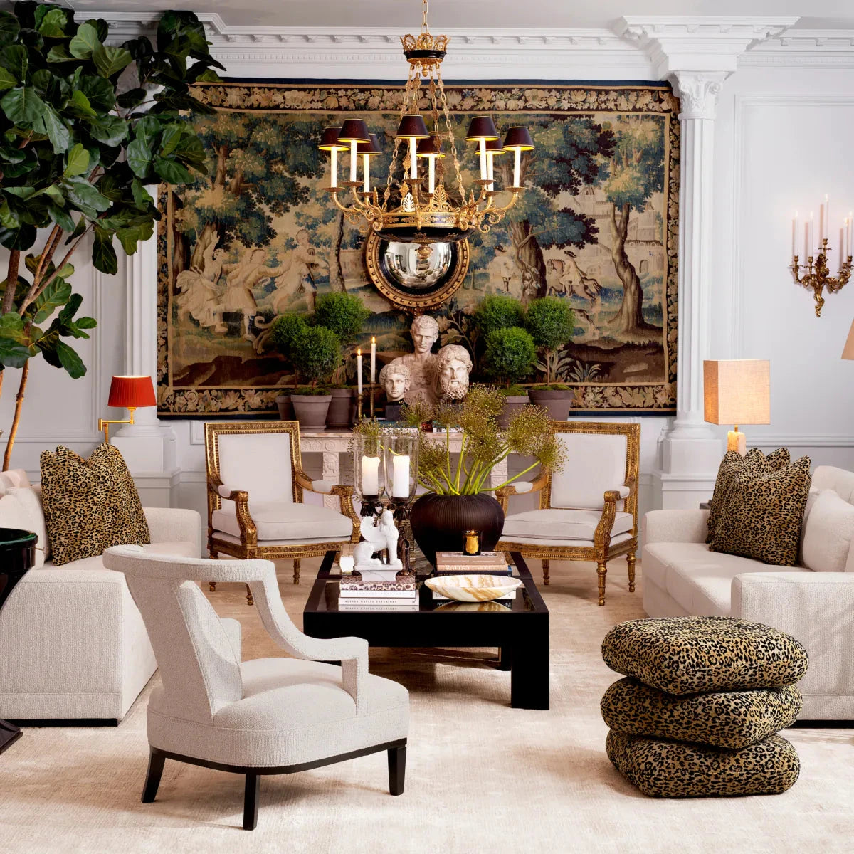 Greenwich Stool Footstool Eichholtz 