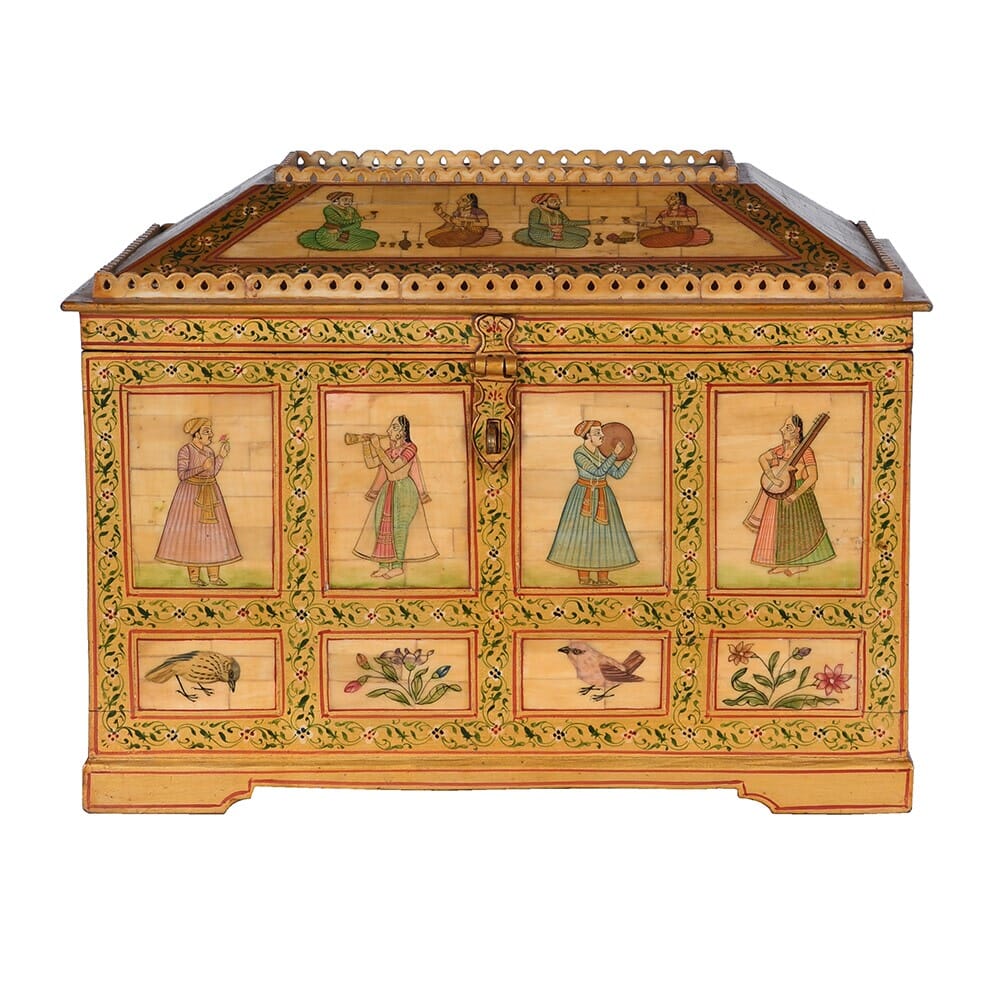 Hand - Painted Wood and Bone Box - BARNBURY