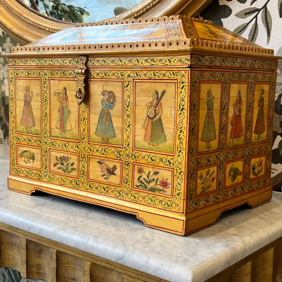 Hand - Painted Wood and Bone Box - BARNBURY