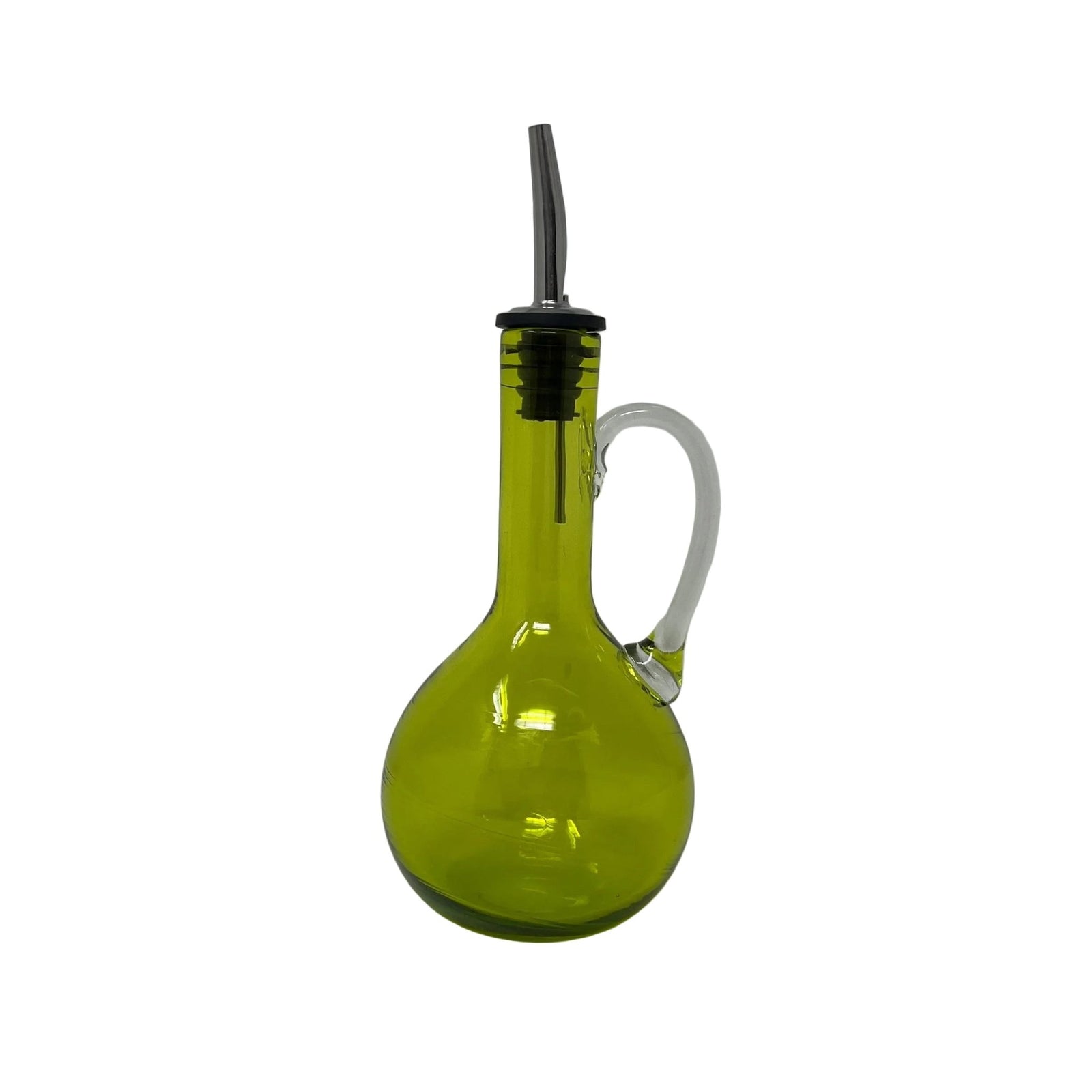 Handmade Lime Green Glass Oil Pourer - BARNBURY