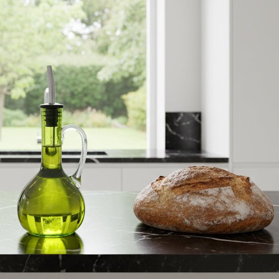 Handmade Lime Green Glass Oil Pourer - BARNBURY