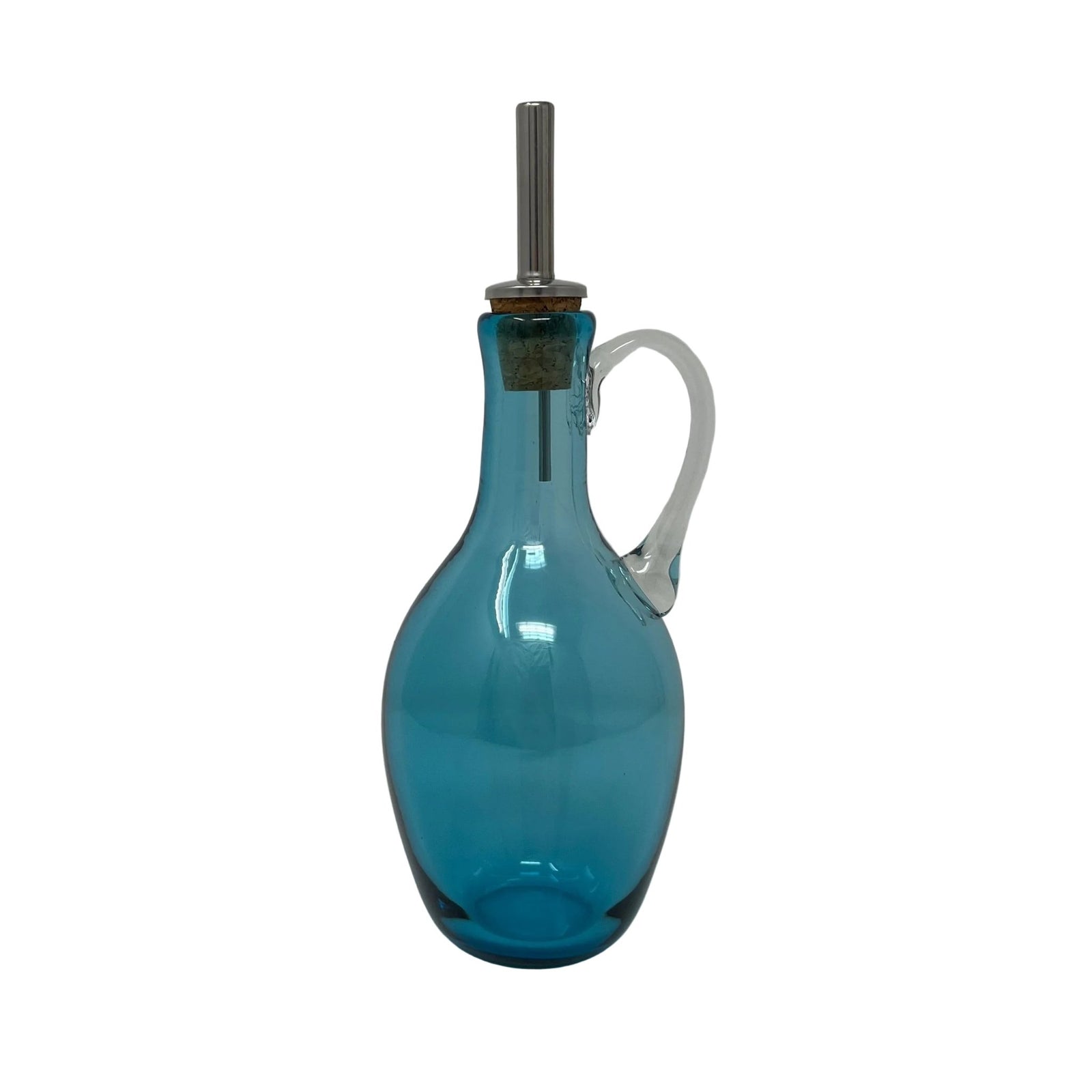 Handmade Teal Glass Oil Pourer - BARNBURY