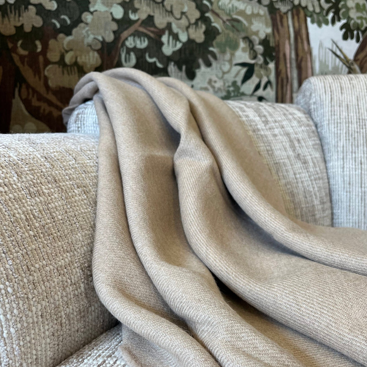 Hazelnut Alpaca & Merino Throw - BARNBURY