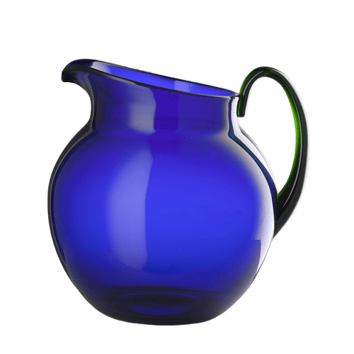 Mario Luca Giusti Blue and Green Pallina Pitcher Synthetic Crystal Glass Mario Luca Giusti 