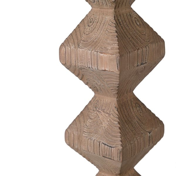 Woodchester Wooden Floor Lamp with Linen Shade - Barnbury