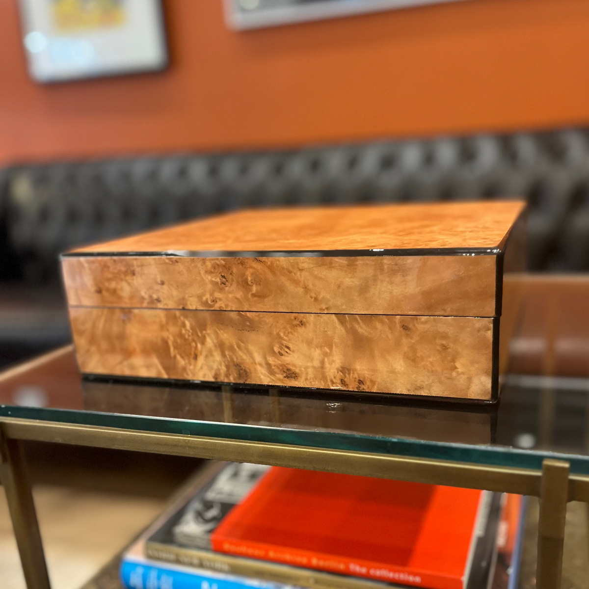 Large Faux Burl Square Box Boxes and Games Barnbury 