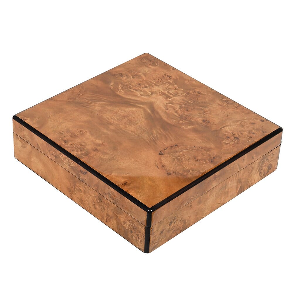 Large Faux Burl Square Box Boxes and Games Barnbury 