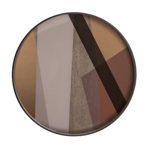 Large Glass Angles Round Tray - BARNBURY