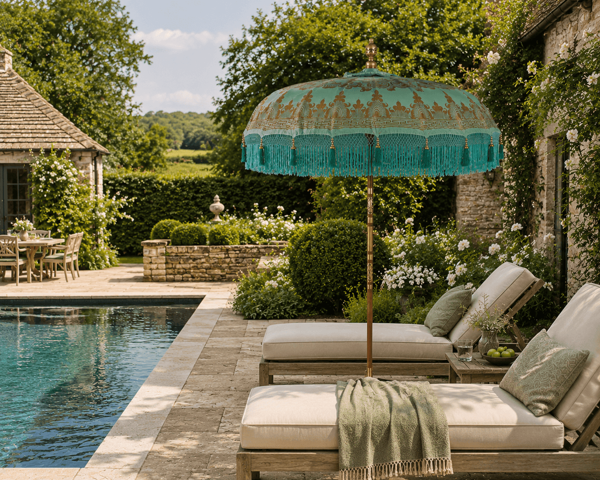 Lombok Hand Painted Parasol - BARNBURY