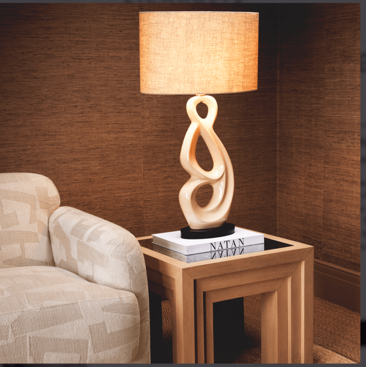 Macias Table Lamp with Linen Shade - BARNBURY