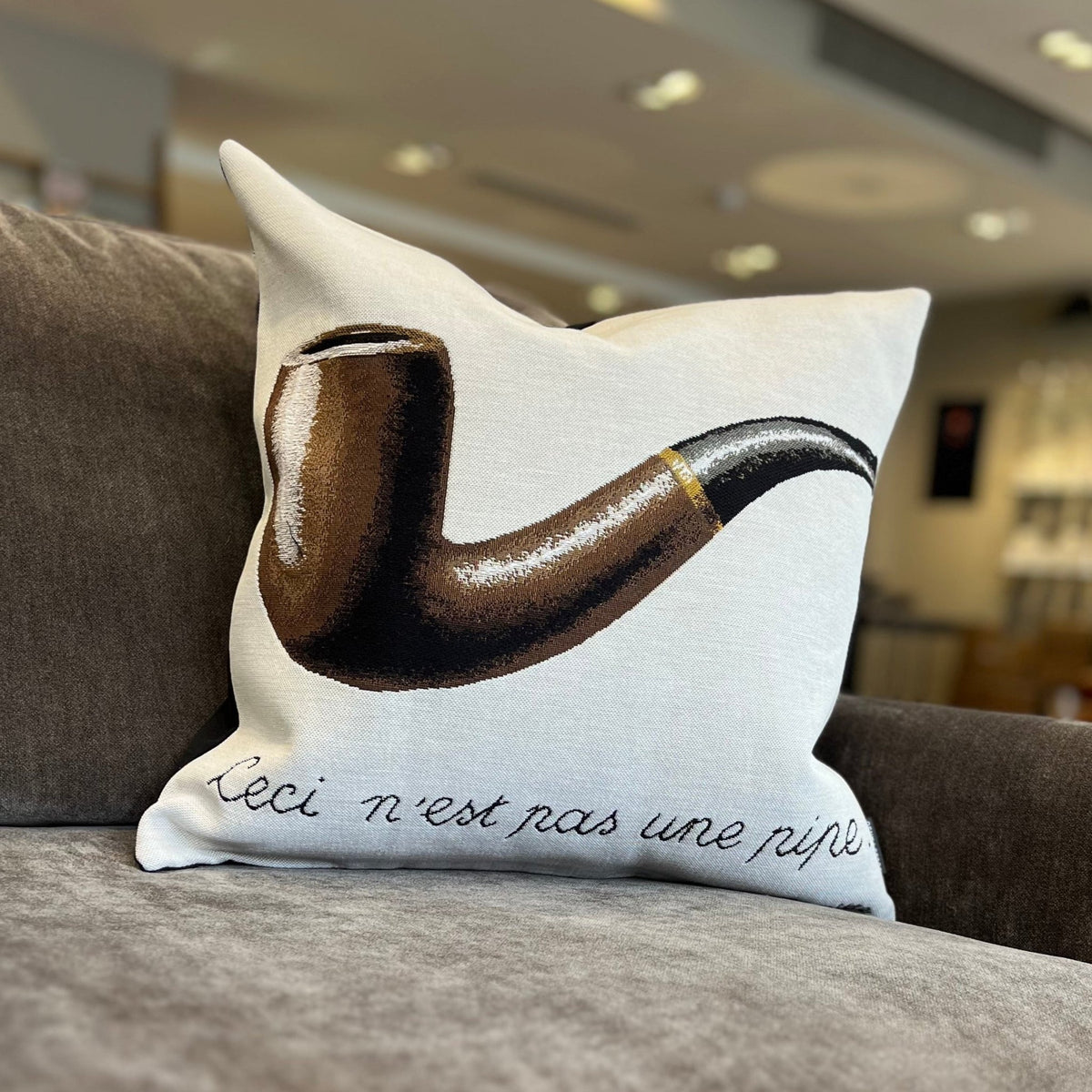 Magritte La Trahison des Images 45cm Cushion - BARNBURY