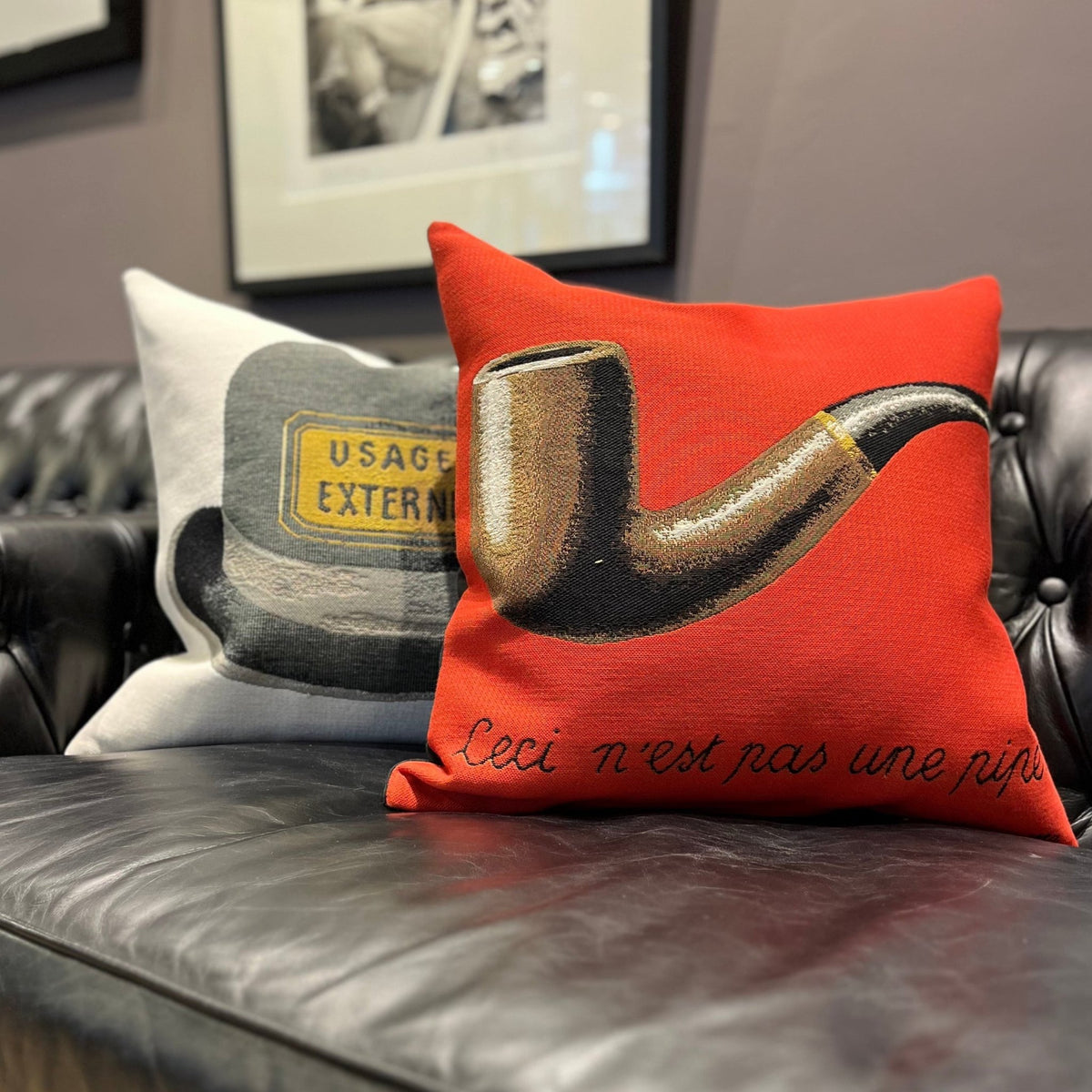 Magritte Le Bouchon D'Épouvante 45cm Beige Cushion - BARNBURY