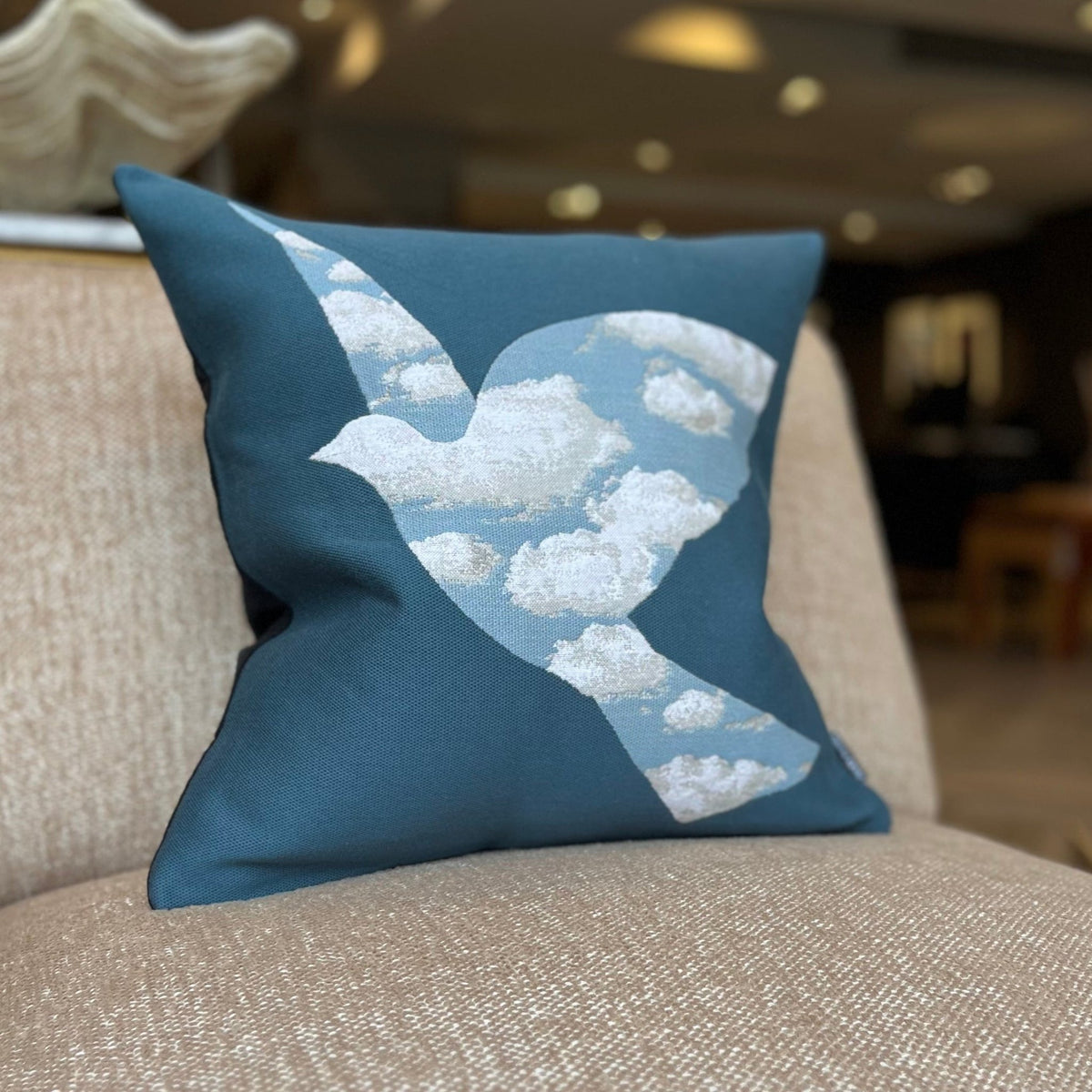 Magritte L'Oiseau de Ciel 45cm Cushion - BARNBURY