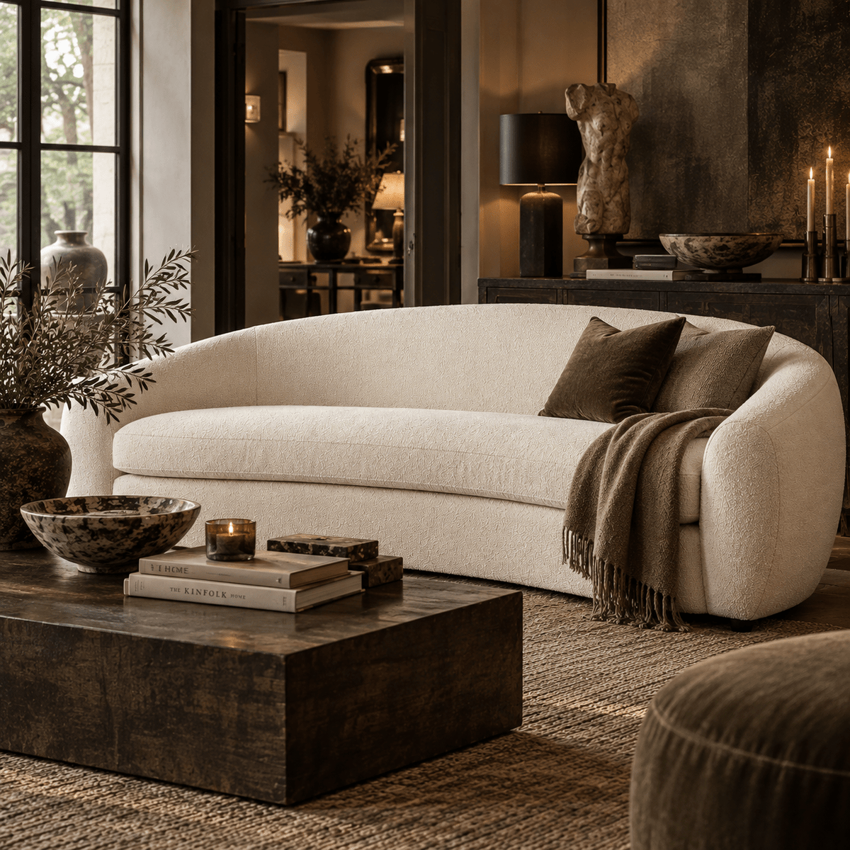 Mayfair Ivory Boucle Sofa - BARNBURY