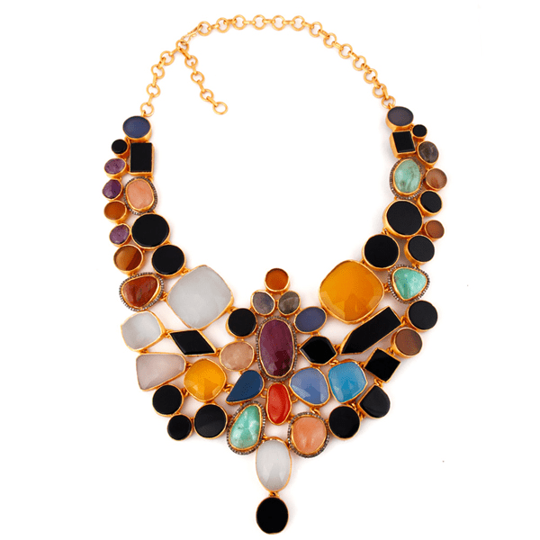 Multi Gemstone Statement Necklace. Necklace Barnbury 