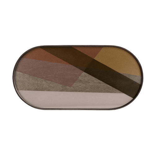 Oblong Angles Glass Tray - BARNBURY