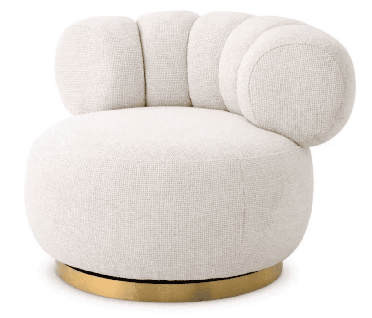 Off White Phedra Swivel Chair - BARNBURY