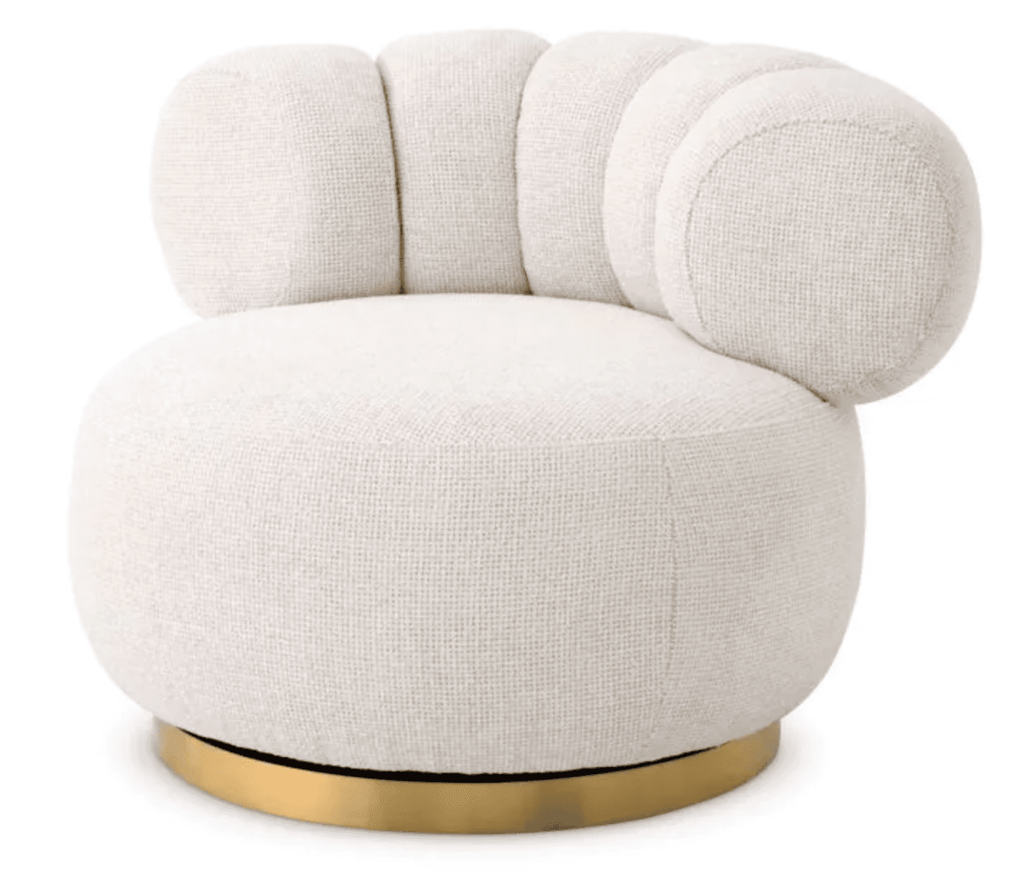 Off White Phedra Swivel Chair - BARNBURY