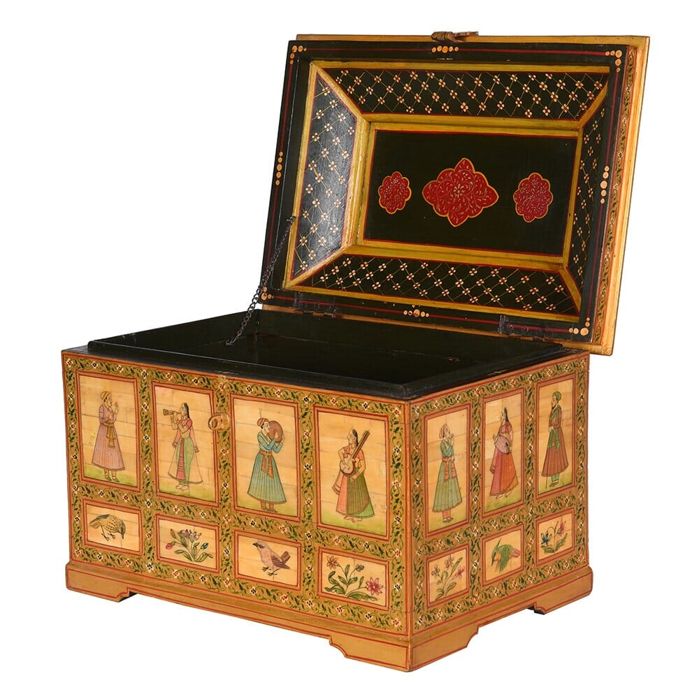 Painted Wood and Bone Box Barnbury 