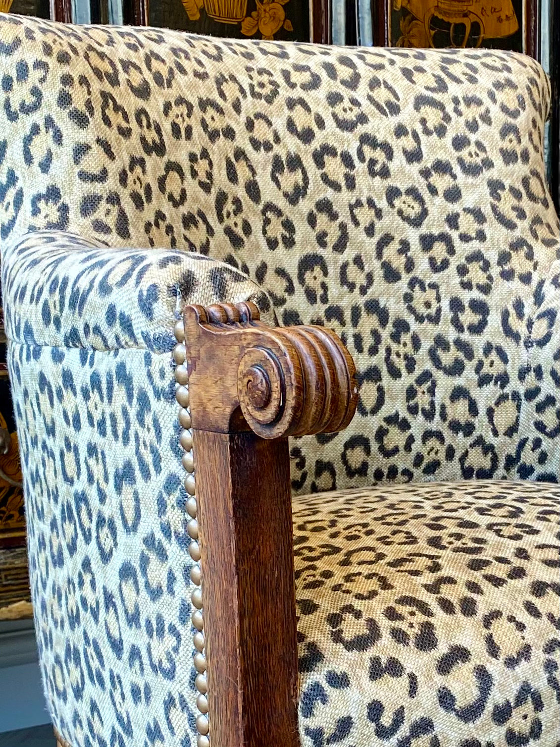 Pair of early 20th Century Chairs in Ralph Lauren Barnbury 