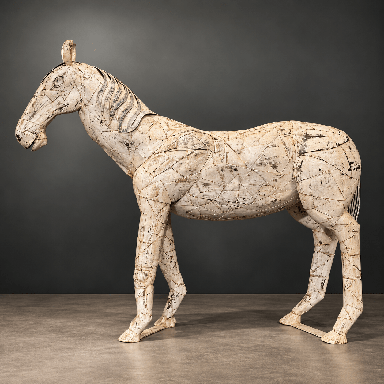 Pair of Handcrafted Iron Horses — Standing & Grazing - BARNBURY