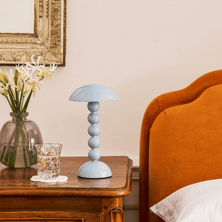 Pale Denim Rechargable Bobbin Lamp Rechargable Lamp BARNBURY 