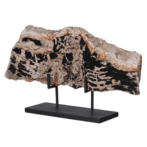 Petrified Dark Wood Slice on Stand - BARNBURY