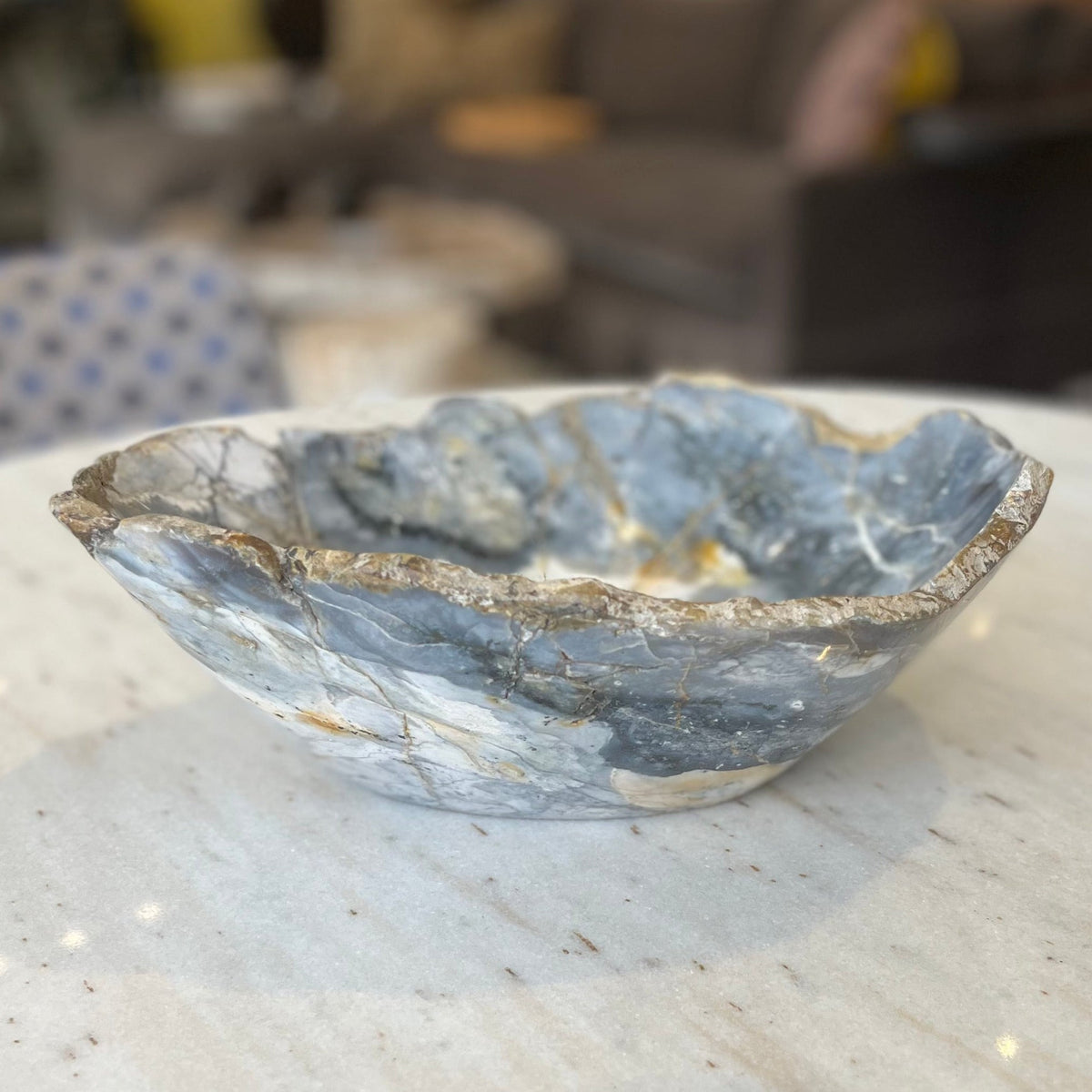 Polished Blue Jasper Oval Bowl - BARNBURY