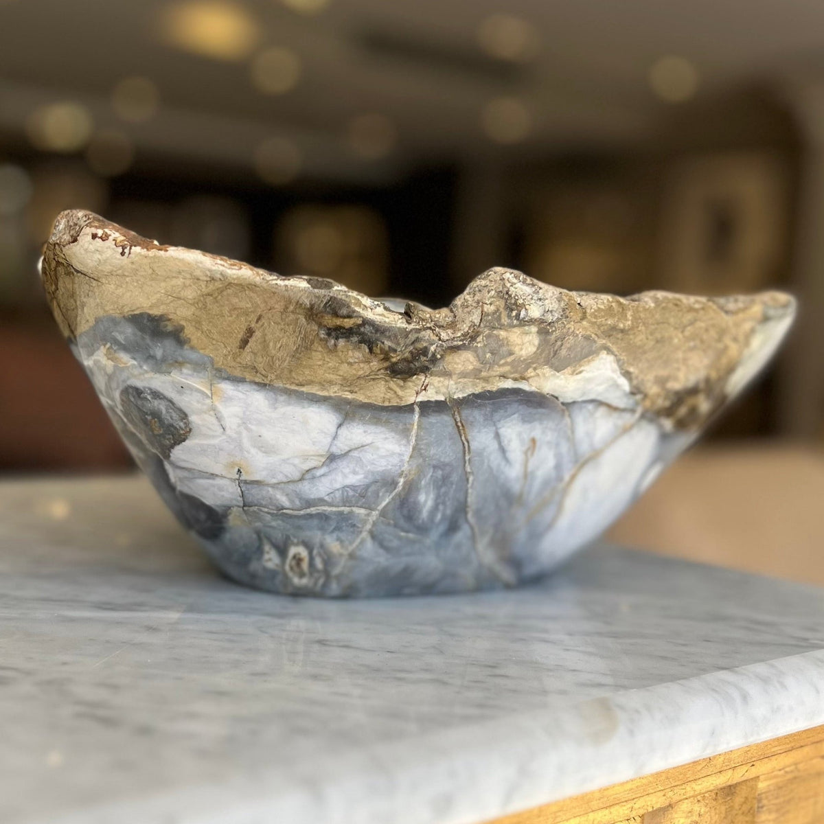 Polished Blue Jasper Uneven Bowl - BARNBURY