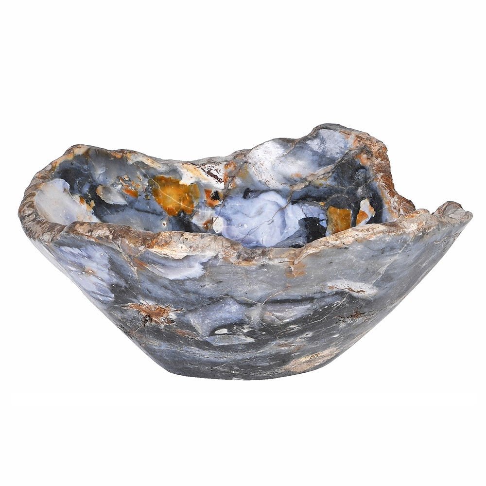 Polished Darker Blue Jasper Oval Bowl - BARNBURY