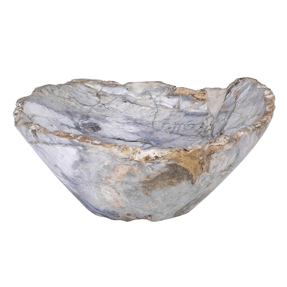 Polished Pale Blue Jasper Oval Bowl - BARNBURY