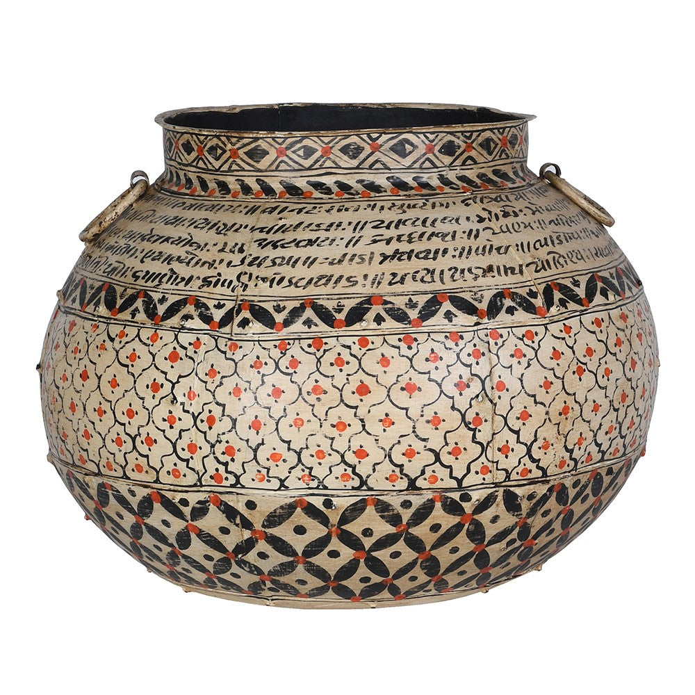 Large Hand Painted Indian Matka