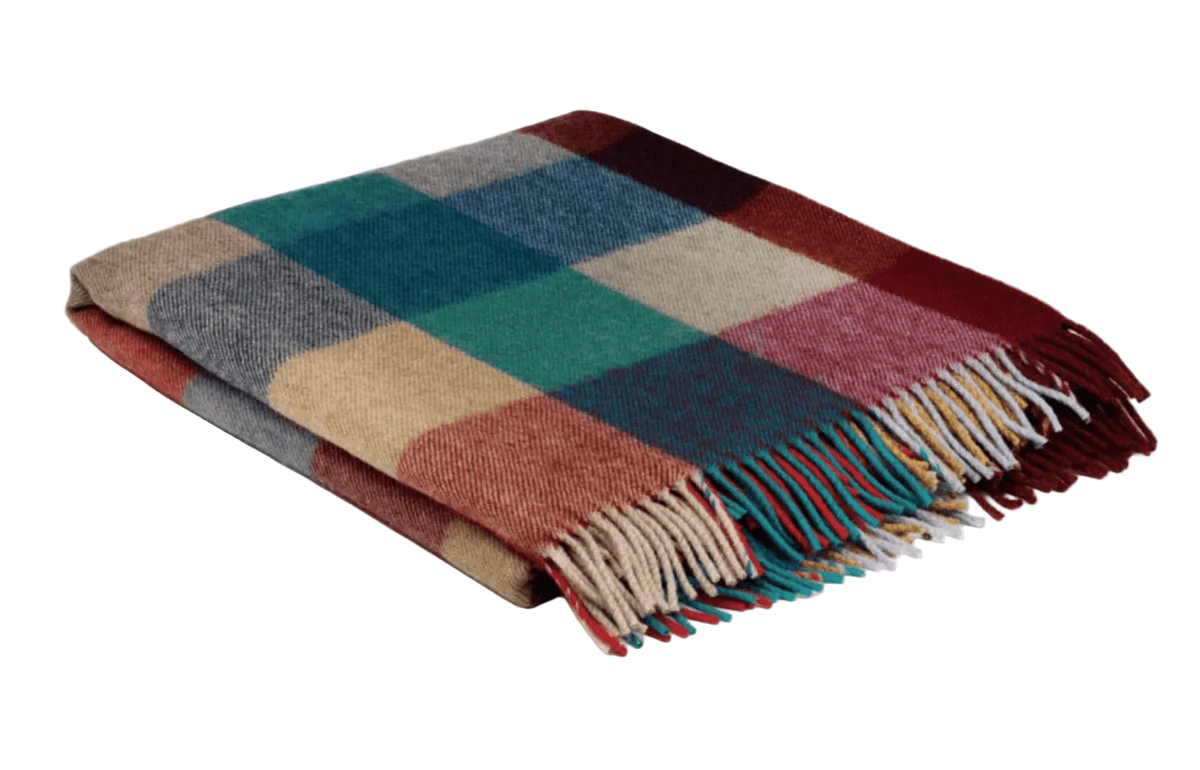 Rich Tones Checked Alpaca &amp; Merino Throw - BARNBURY