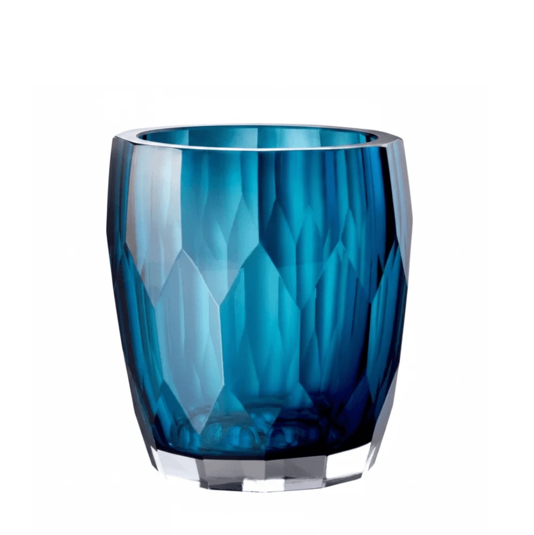 Royal Blue Faceted Glass Vase - BARNBURY