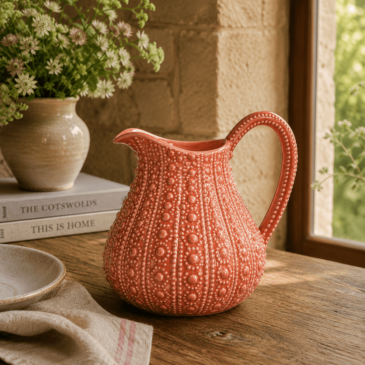 Salmon Pink Urchin Pitcher - BARNBURY