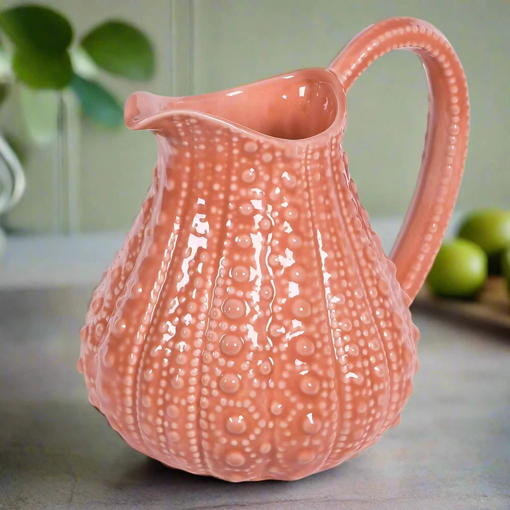 Salmon Pink Urchin Pitcher Serving Pitchers & Carafes Barnbury 