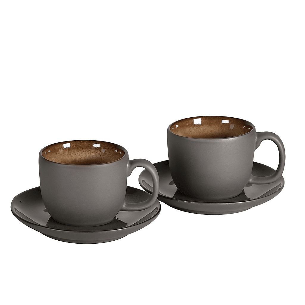 Set of 2 Ginza Espresso Cups and Saucers Mug Barnbury 