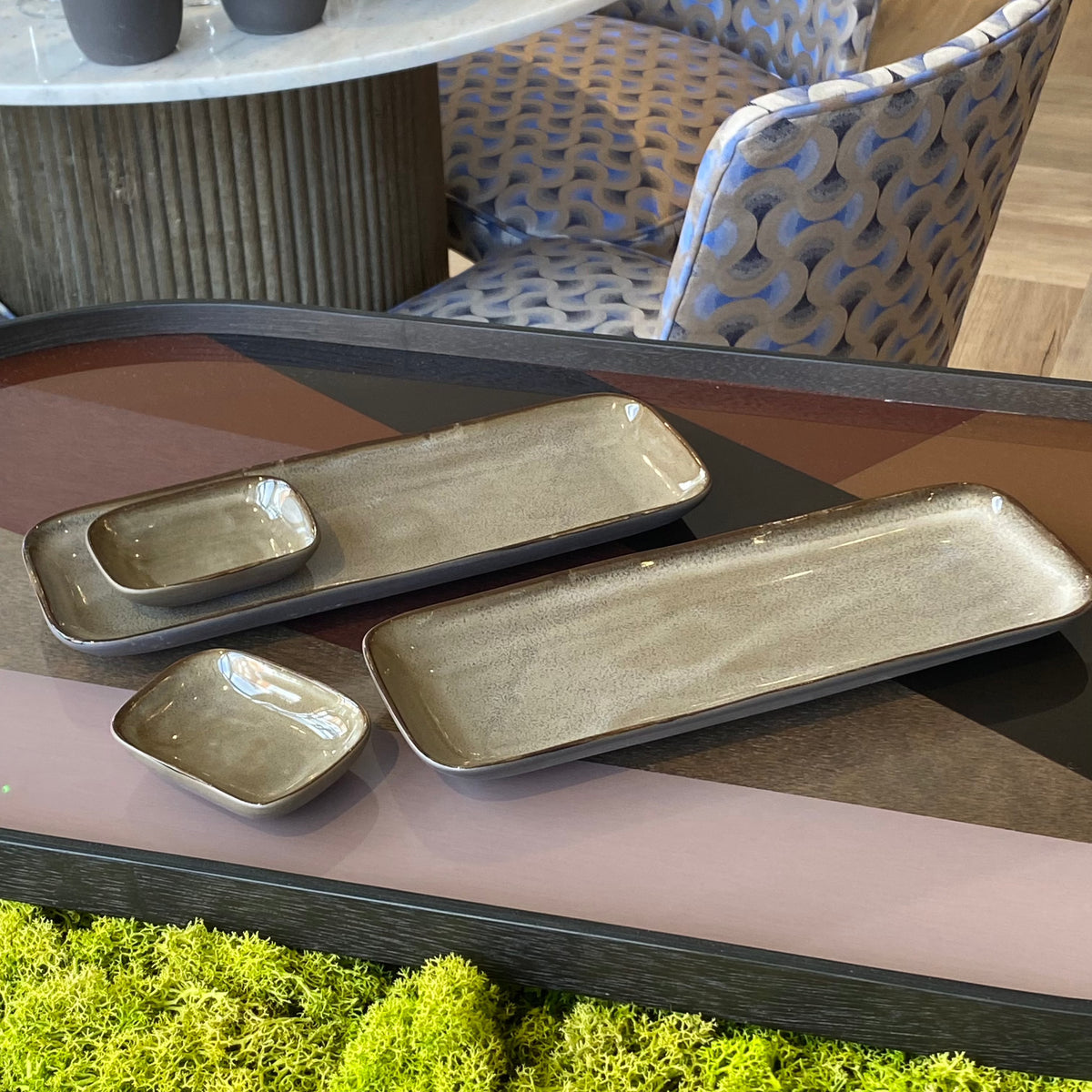 Set of 2 Ginza Sushi Plates with Dip Bowl Serving Platters Barnbury 