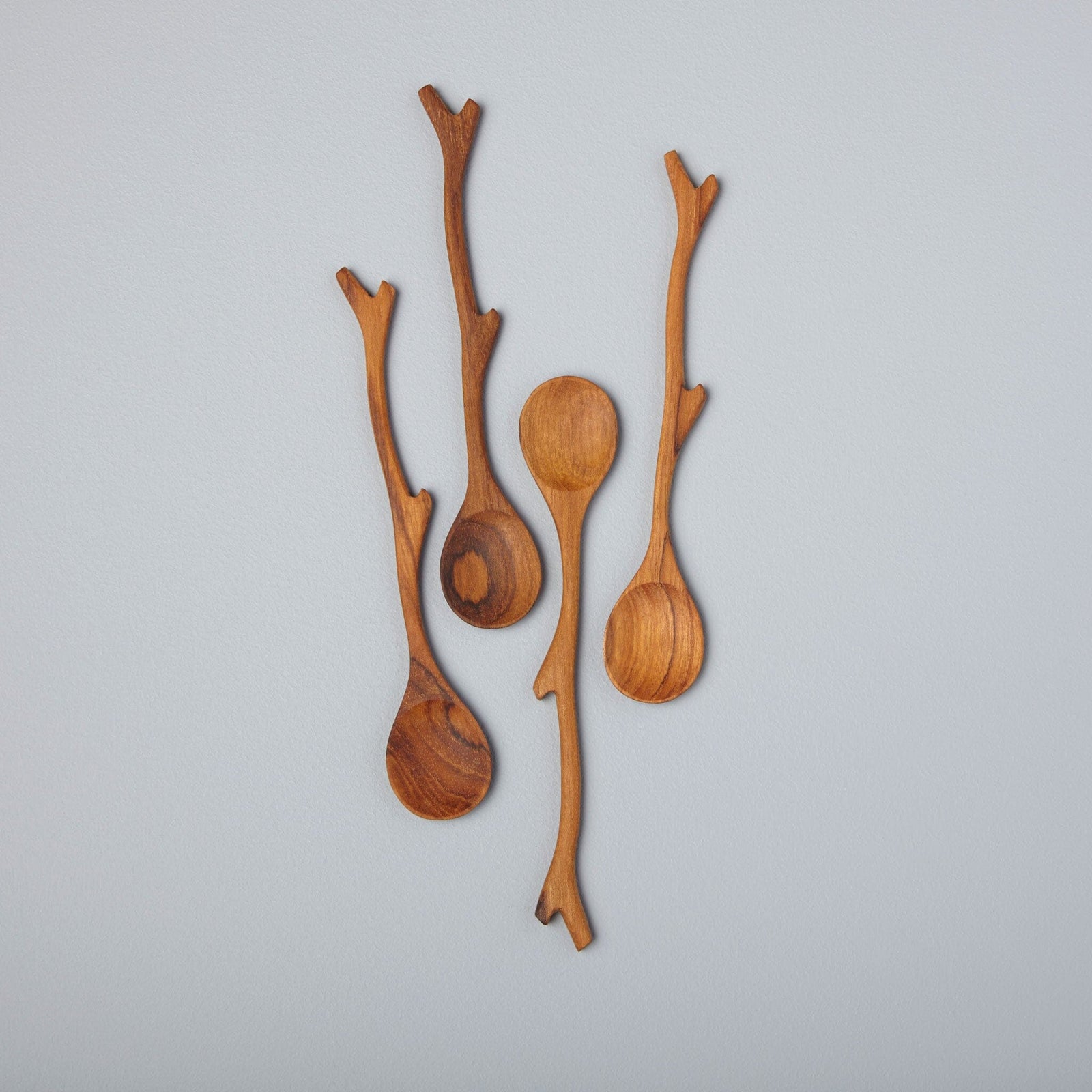 Set of 4 Teak Twig Spoons Table Top Barnbury 
