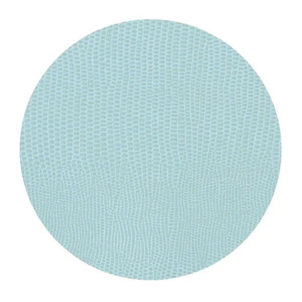 Set of 8 Caspari Round Faux Lizard Coasters - Aqua Coasters Caspari 