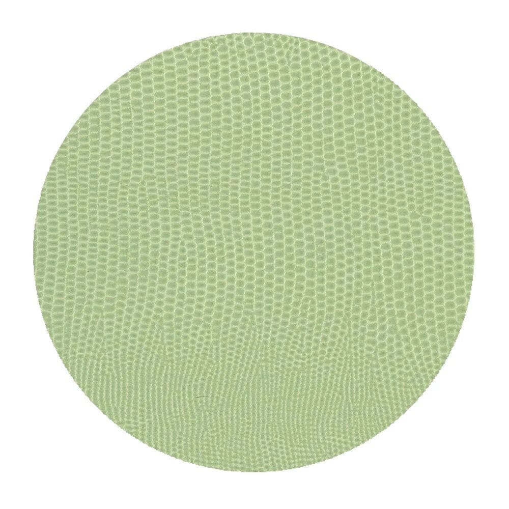 Set of 8 Caspari Round Faux Lizard Coasters - Green - BARNBURY