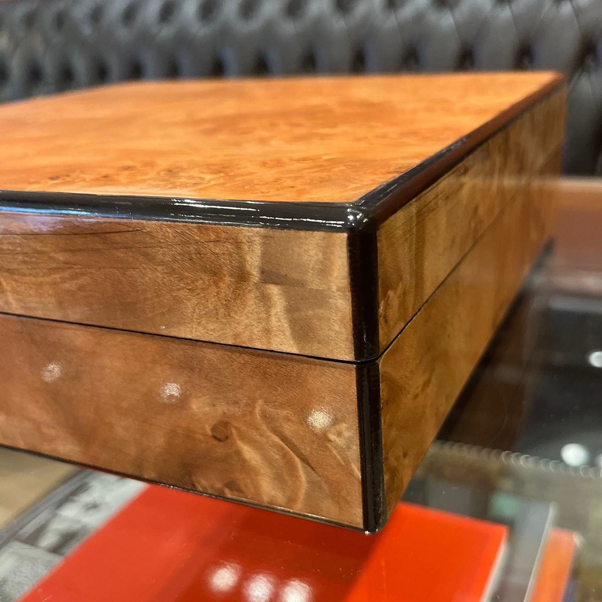 Small Faux Burl Square Box Boxes and Games Barnbury 