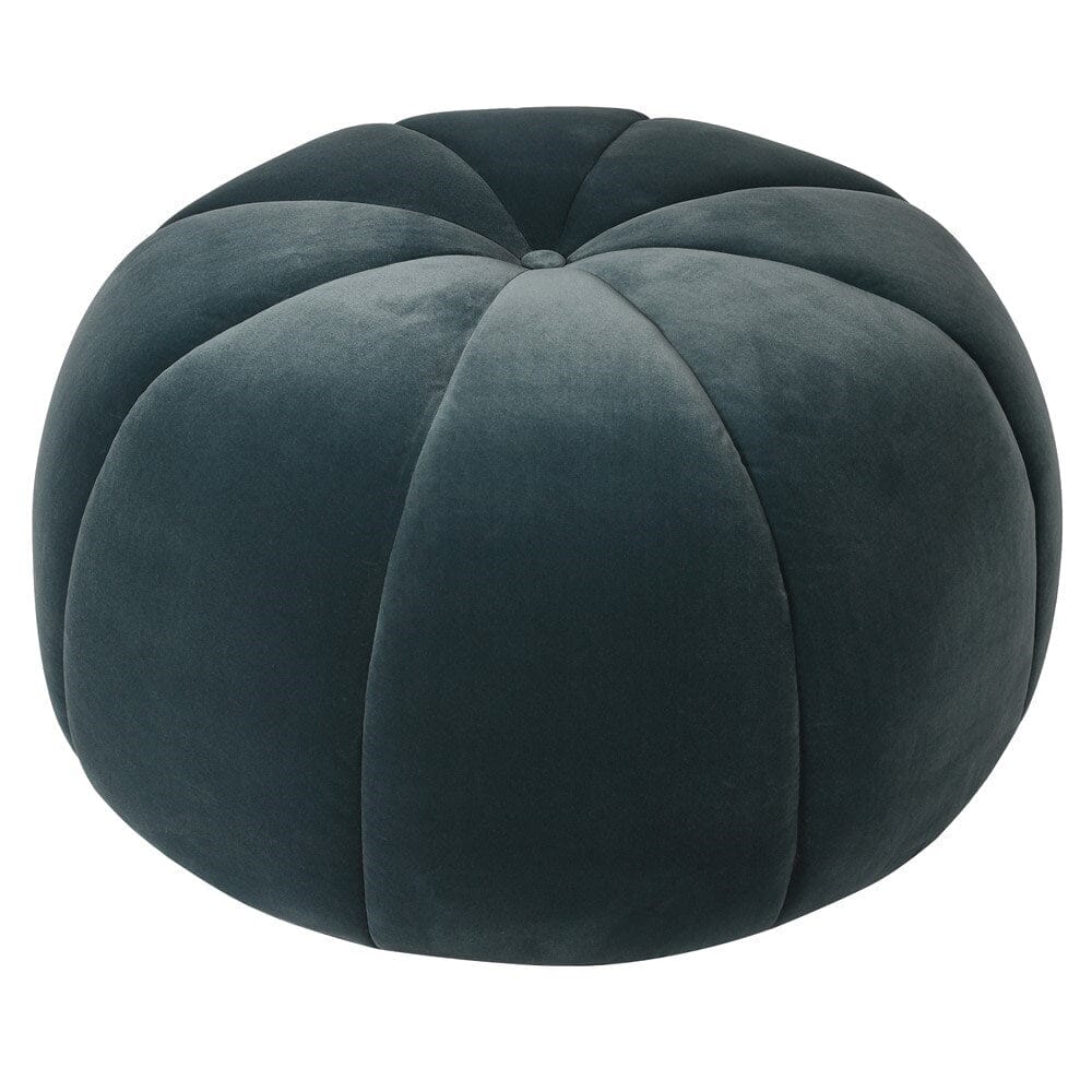 Soho Teal Velvet Ottoman - BARNBURY