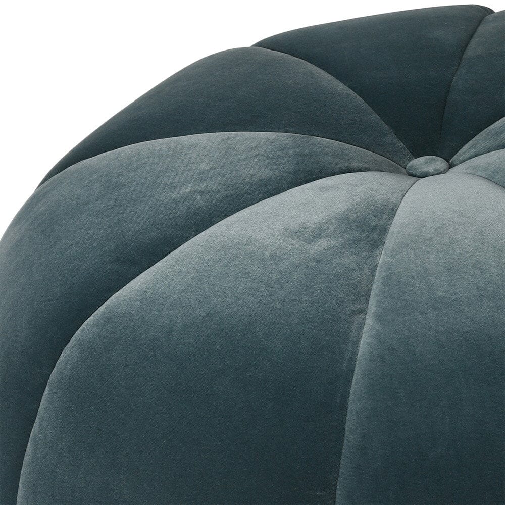 Soho Teal Velvet Ottoman Footstool BARNBURY 