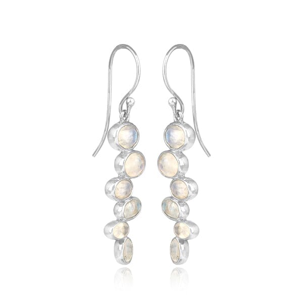 Sterling Silver Rainbow Moonstone Earrings - BARNBURY